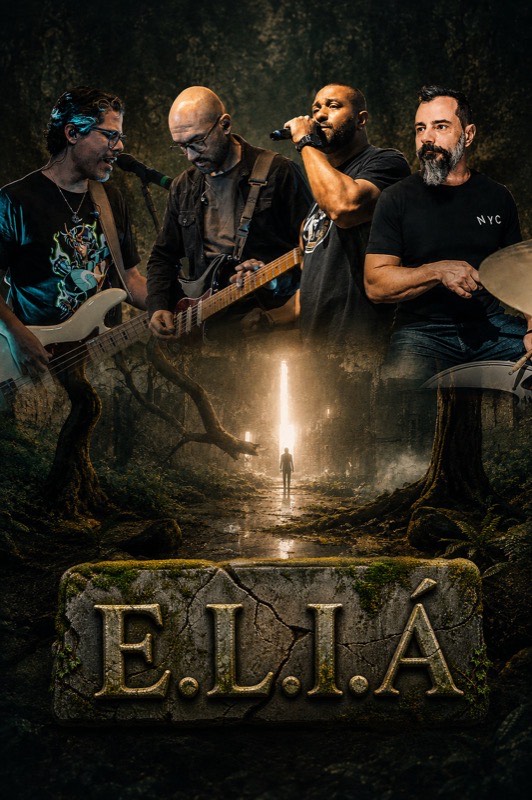 Banda E.L.I.Á — quatro músicos com baixo, guitarra, voz e bateria.
